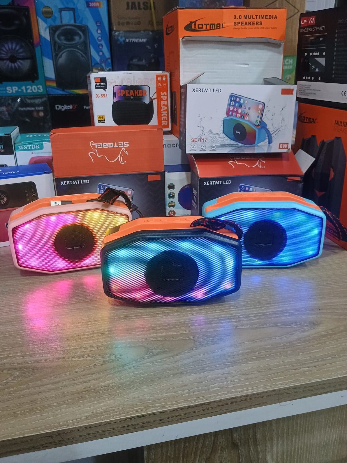 Portable Wireless Mini Speakers Sound Activated Louder with FM Radio and Support TF/USB Functions Loud Blue Tooth Speaker